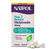 Thumbnail for Natrol Melatonin 10mg Time Release Tablets, Sleep Dietary Supplement for Restful Sleep, 100 Melatonin Time Release Tablets, 100 Servings
