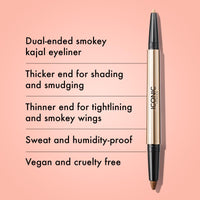 Thumbnail for ICONIC LONDON Smokey Eye Duo Eyeliner | Creamy, Easy to Blend 2-in-1 Eyeliner Crayon, Water Resistant, Cruelty Free, Vegan Makeup (Natural Neutral) 0.027 oz