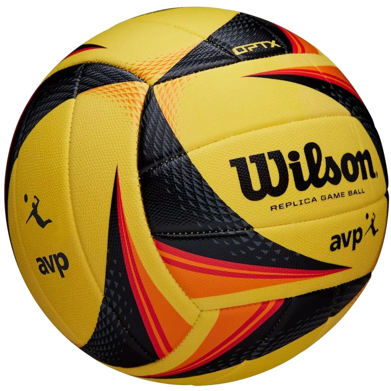 WILSON AVP OPTX Replica Volleyball - Official Size, Yellow/Black/Orange