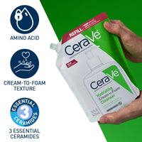 Thumbnail for CeraVe Hydrating Cream To Foam Cleanser, Makeup Remover Face Wash For Dry Skin, Foaming Facial Cleanser With Hyaluronic Acid, Normal To Dry Skin, Fragrance Free & Non Comedogenic, 16 Ounce Refill
