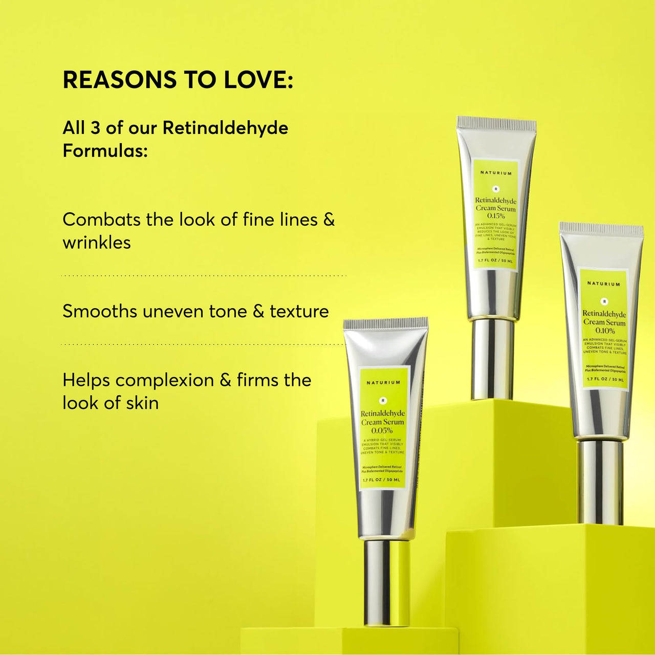 Naturium Retinaldehyde Cream Serum 0.05%, Advanced Anti-Aging & Smoothing Face & Skin Care, 1.7 oz