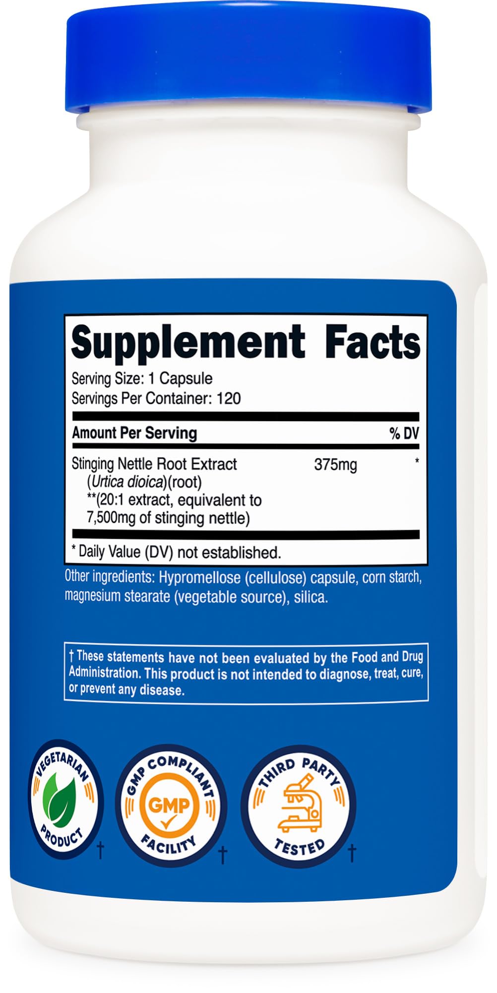 Nutricost Stinging Nettle Root Extract 120 Capsules for 120 Servings Per Bottle - Vegetarian, GMO Free and Gluten Free