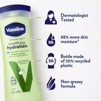 Thumbnail for Vaseline Soothing Hydration 2-Pack – Intensive Care Moisturizing Hand and Body Lotion with Aloe, Ultra-Hydrating Lipids, 48 Hours of Moisture, 10 Oz Ea