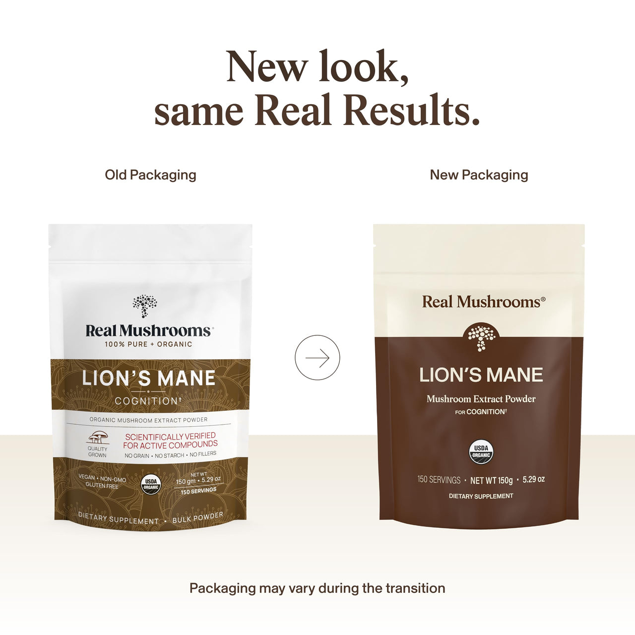 Real Mushrooms Lion’s Mane Supplement Powder - Organic Lions Mane Extract - Functional Mushrooms with Verified Beta Glucans – Functional Blend – Non-GMO, Vegan with 150 Servings