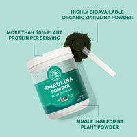 Thumbnail for Vimergy Spirulina Powder – Concentrated Plant Protein Supports Immune Health & Cardiovascular Function – Vegan, Kosher, Gluten-Free – 250g