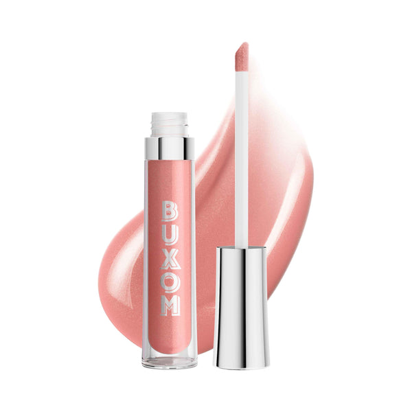 Buxom Full-On Plumping Lip Polish, Tinted Lip Plumper Gloss with Peptides & Vitamin E, High-Shine Lip Gloss that Nourishes, Vegan, AP Sandy (Nude Pink Shimmer)