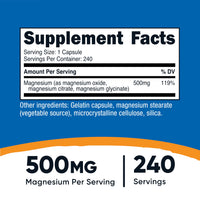 Thumbnail for Nutricost Magnesium Complex 500mg, 240 Capsules - Magnesium Oxide, Citrate, and Glycinate - Gluten Free and Non-GMO