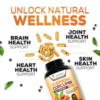 Thumbnail for Turmeric Curcumin Supplement 95% Curcuminoids - 1800mg Organic Turmeric Per Serving - BioPerine Black Pepper Extract for Best Absorption, Natural Joint Support, Non-GMO, Bottled in USA - 240 Capsules