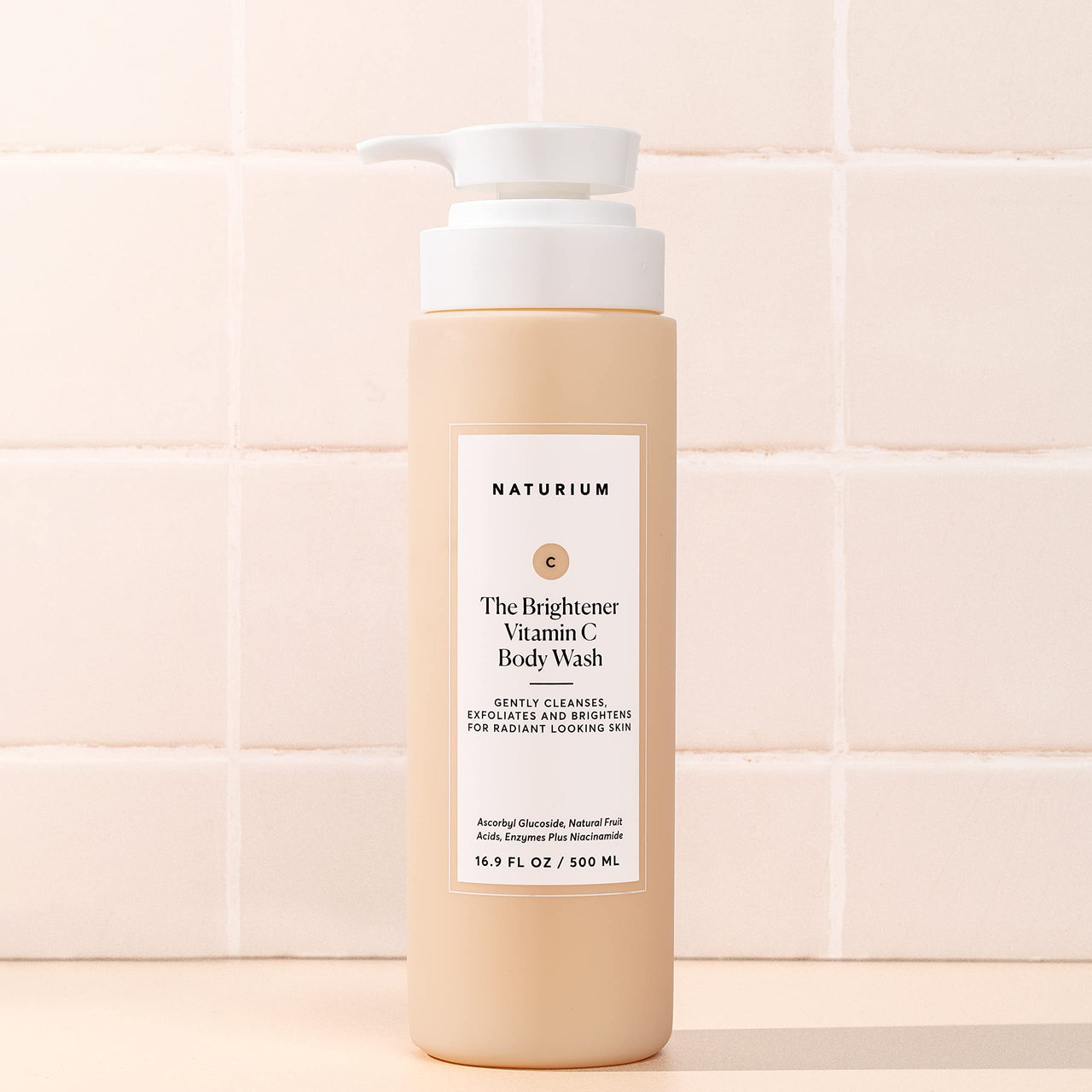 Naturium The Brightener Vitamin C Body Wash, Gentle Cleanser for Smoother-Looking Skin, Removes Dirt, Oil & Other Impurities, 16.9 oz