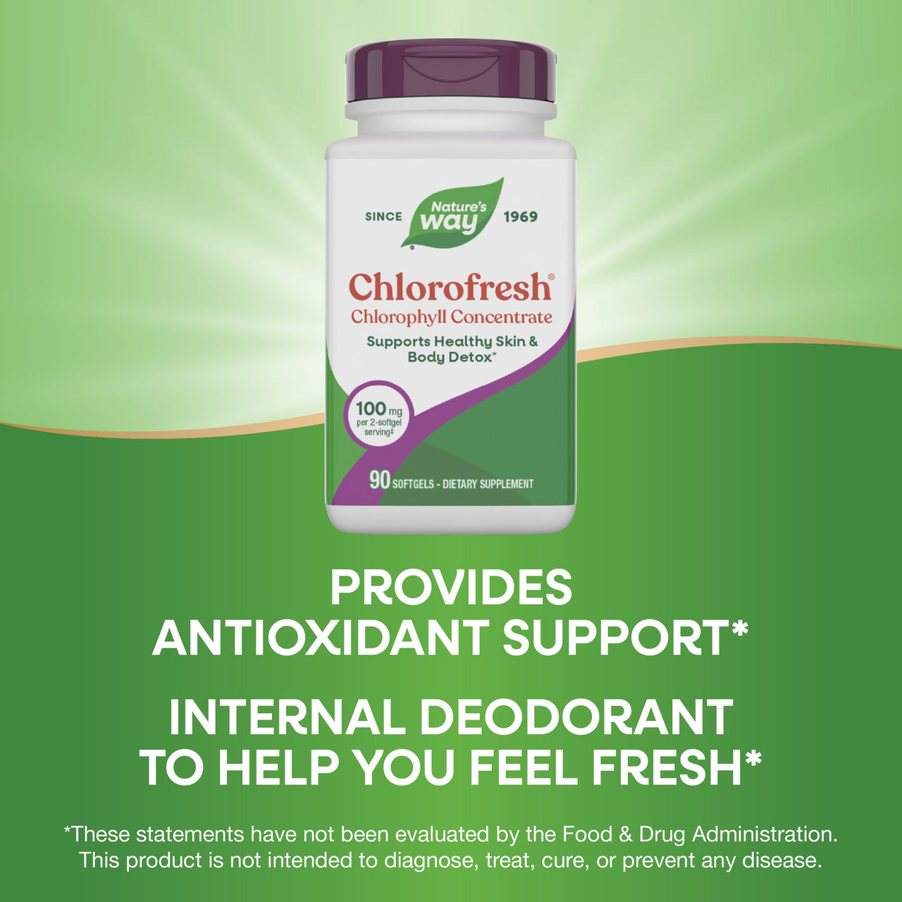 Nature's Way Chlorofresh; Internal Deodorant*; chlorophyll concentrate; 90 softgels
