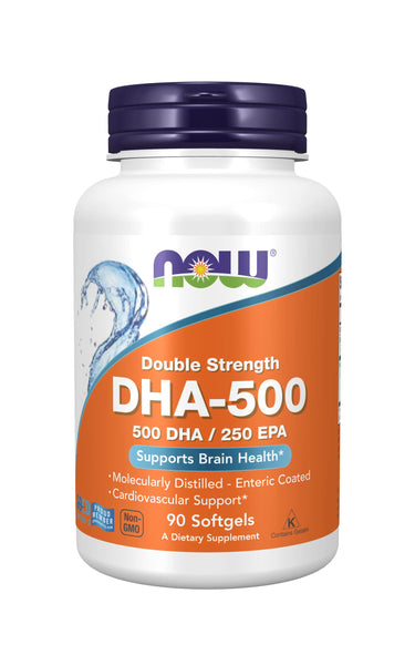NOW Foods DHA-500, 90 Softgels (Pack of 2)