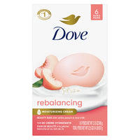 Thumbnail for Dove Beauty Bar Soap Rebalancing White Peach & Rice Milk 6 Count for a Nourished and Moisturized Skin, with ¼ Moisturizing Cream Plant-Based Formula, 3.75 oz