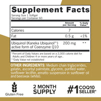 Thumbnail for Qunol 200mg Ubiquinol, Powerful Antioxidant for Heart and Vascular Health, Essential for energy production, Natural Supplement Active Form of CoQ10, 60 Count
