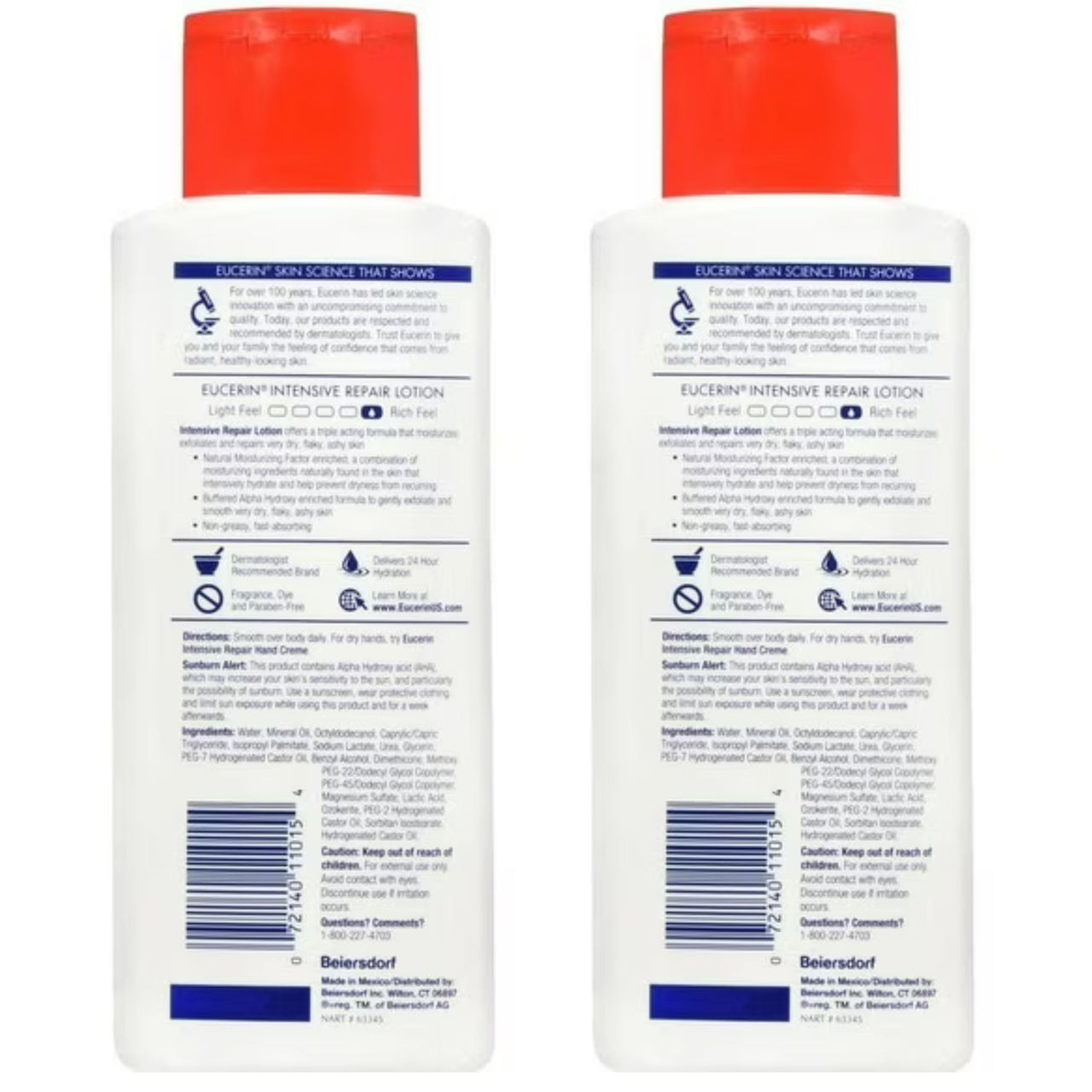Eucerin Intensive Repair Lotion 8.4 oz (Pack of 2)