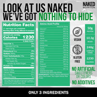 Thumbnail for NAKED Vegan Mass - Natural Vegan Weight Gainer Protein Powder - 1,230 Calories, NSF Certified, Non-GMO, Soy & Gluten Free, No Artificial Ingredients - 8LB Bulk - 11 Servings