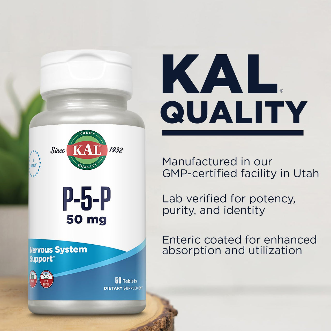 Kal 50 Mg B-6 Pyridoxal-5-phosphate Tablets, 50 Count