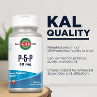 Thumbnail for Kal 50 Mg B-6 Pyridoxal-5-phosphate Tablets, 50 Count
