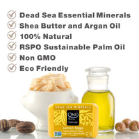 Thumbnail for One With Nature Dead Sea Salt Lemon Sage Soap 7oz 3-Pack – Purifying and Exfoliating Soap Bar with Dead Sea Minerals for Face & Body, for Men & Women