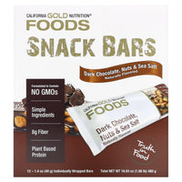 Thumbnail for California Gold Nutrition Foods, Dark Chocolate, Nuts, & Sea Salt Snack Bars, 12 Bars, 1.4 oz (40 g) Each