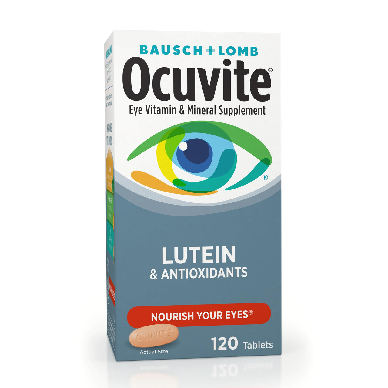 Bausch + Lomb Ocuvite Vitamin & Mineral Supplement Tablets with Lutein, 120 Count Bottle (Pack of 3)