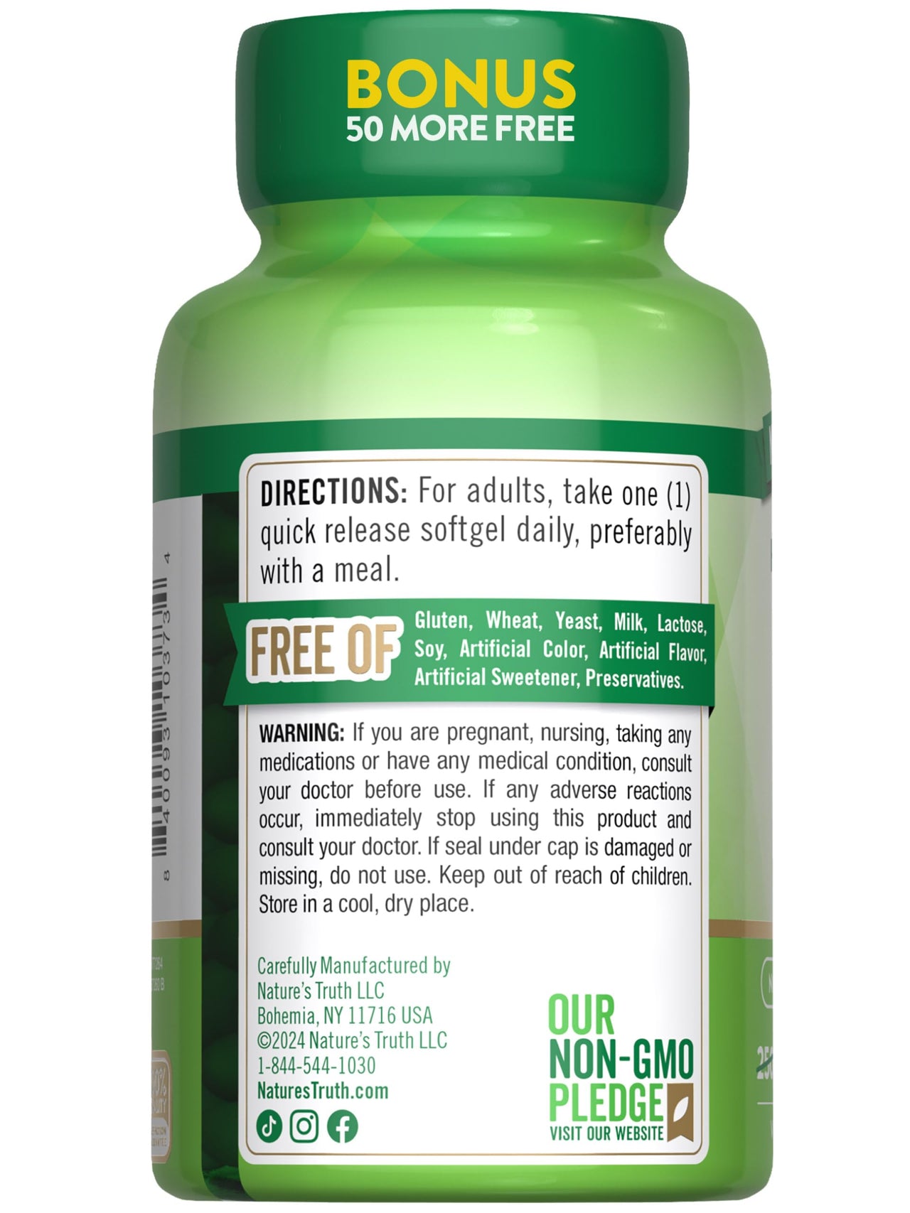 Nature's Truth Vitamin D3 2000 IU | 300 Softgels | High Potency Formula | Non-GMO & Gluten Free Supplement