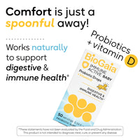 Thumbnail for BioGaia Immune Active Baby Probiotic Drops + Vitamin D | for Babies & Toddlers 0-36 Months | Supports Digestive & Immune Health | Allergen, Dairy, Soy & Gluten Free | 50 Day Supply