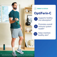 Thumbnail for Pure Encapsulations OptiFerin-C - for Red Blood Cells & Energy - Iron Absorption Support - Energy Supplement* - Vitamin C Enriched - Gluten Free & Non-GMO - 60 Capsules