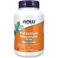 Thumbnail for NOW Foods Supplements, Potassium Gluconate 99mg, Easier to Swallow, Essential Mineral*, 250 Tablets