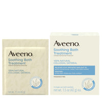 Thumbnail for Aveeno Fragrance-Free Soothing Bath Treatment & Soak for Soothing Relief, 100% Natural Colloidal Oatmeal, Relieves Itchy, Irritated Skin Due to Eczema, 8 Single-Use Bath Packets