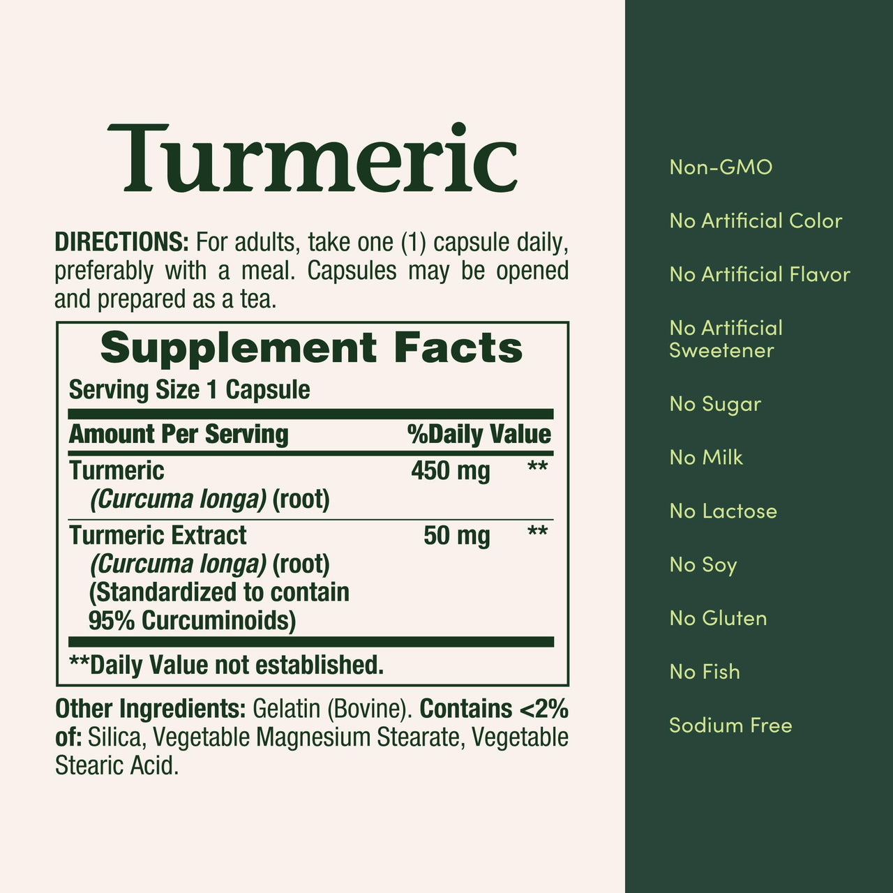 Nature's Bounty Turmeric Capsules, Herbal Supplement with Plant-Based Antioxidants, 450 Mg, 60 Ct