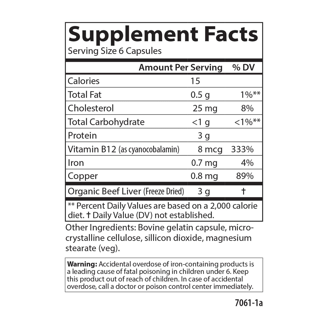 Carlson – Grass-Fed Beef Liver, with Iron & Copper, Supports Blood Health & Energy, Red Blood Cell Production, 180 Capsules