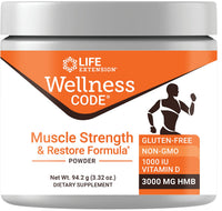 Thumbnail for Life Extension Wellness Code® Muscle Strength & Restore Formula, Vitamin D3, ß-Hydroxy-ß-Methylbutyrate Monohydrate (HMB), Muscle Health, Gluten Free, Non-GMO, 94.2 g