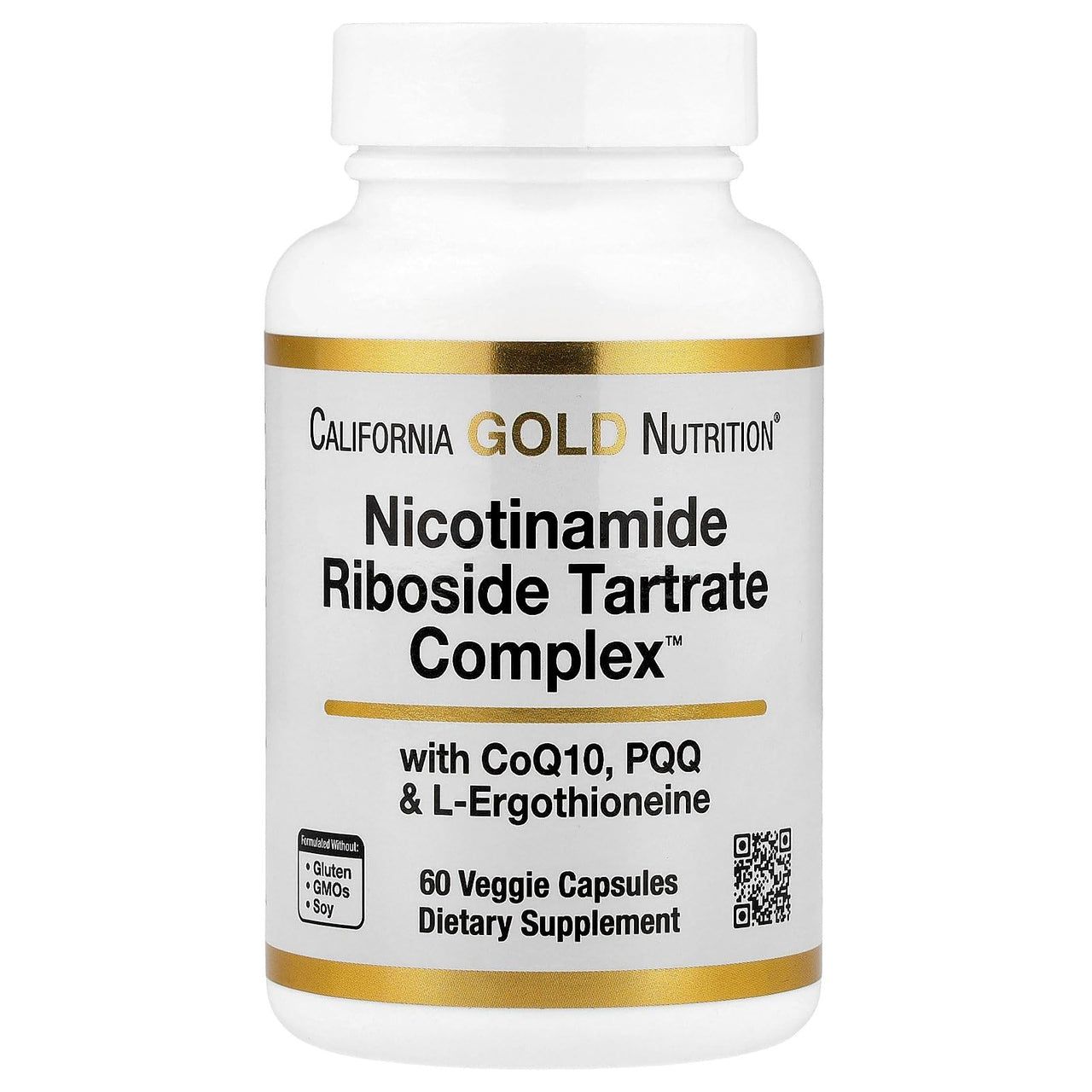 California Gold Nutrition Nicotinamide Riboside Tartrate (NRT) Complex, 60 Veggie Capsules