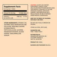 Thumbnail for Amazon Elements Vitamin C, 1000mg, Vegan, Supports Healthy Immune System, 300 Tablets
