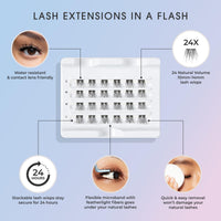 Thumbnail for KISS Falscara DIY Eyelash Extension Lengthening Wisps - Featherlight Synthetic Reusable Artificial Eyelashes Multipack of 24 Mini Lash Clusters for that Authentic Eyelash Extension Look