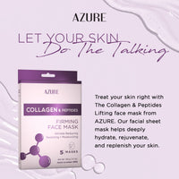 Thumbnail for Azure Cosmetics Collagen & Peptides Lifting Facial Sheet - Restoring, Smoothing & Moisturizing Face Mask - Helps Reduce Fine Lines & Wrinkles, Smooths & Repairs - Skin Care Made in Korea - Pack of 5