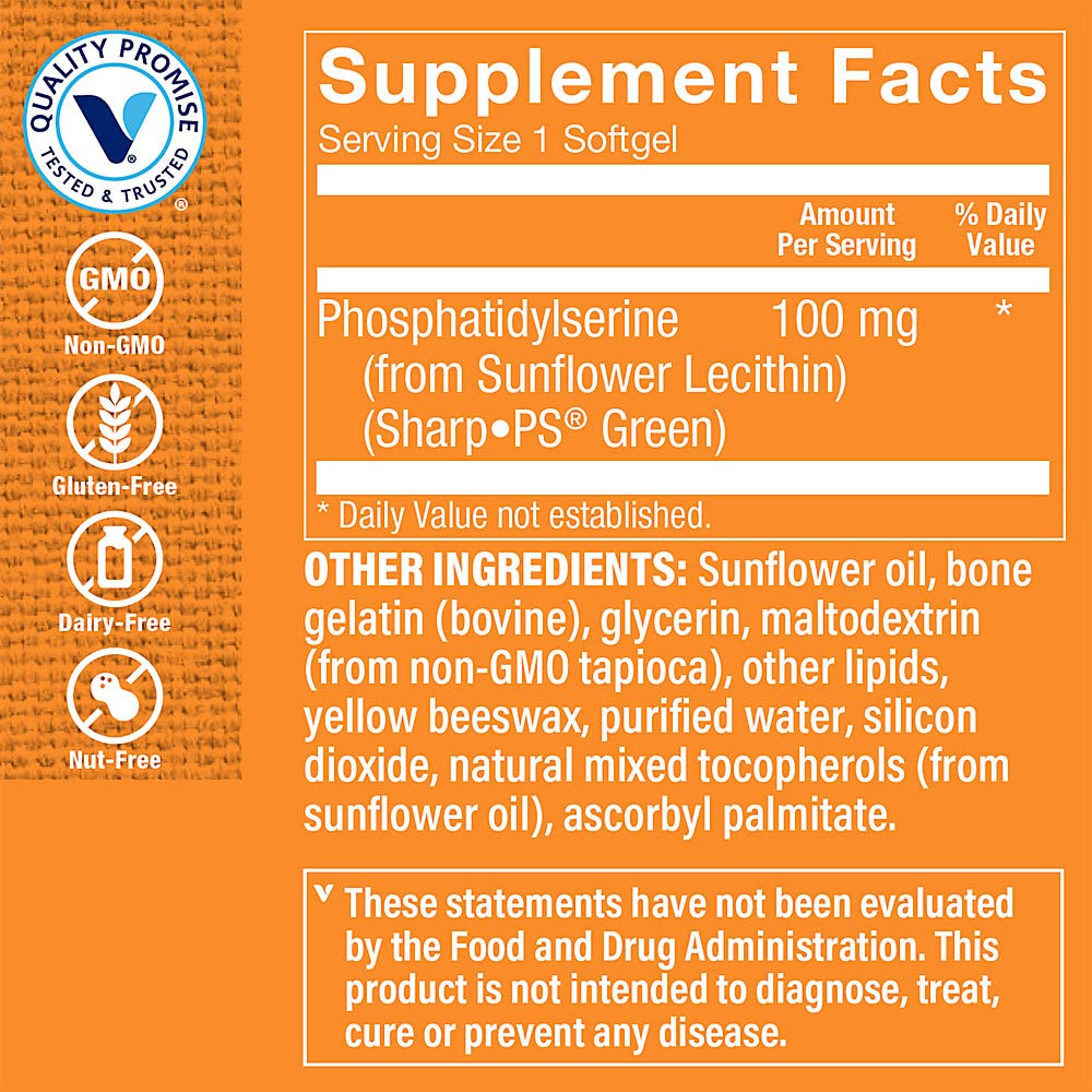 The Vitamin Shoppe Sunflower Phosphatidylserine 100 (90 Softgels) (90 Softgels)