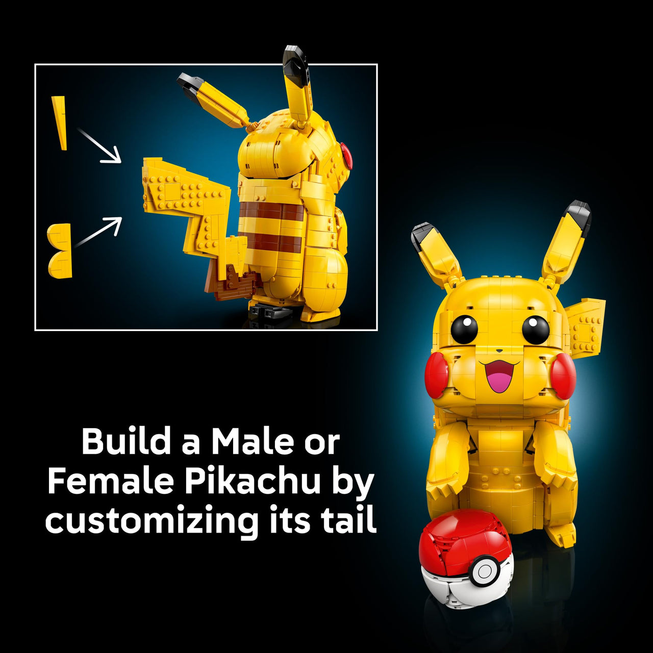 LEGO Pokémon Pikachu and Poké Ball - Collectible Building Sets for Adults, Ages 18+ - Pokémon Figure for Display - Desk, Shelf or Office Decor - Gift for Men & Women - 72152