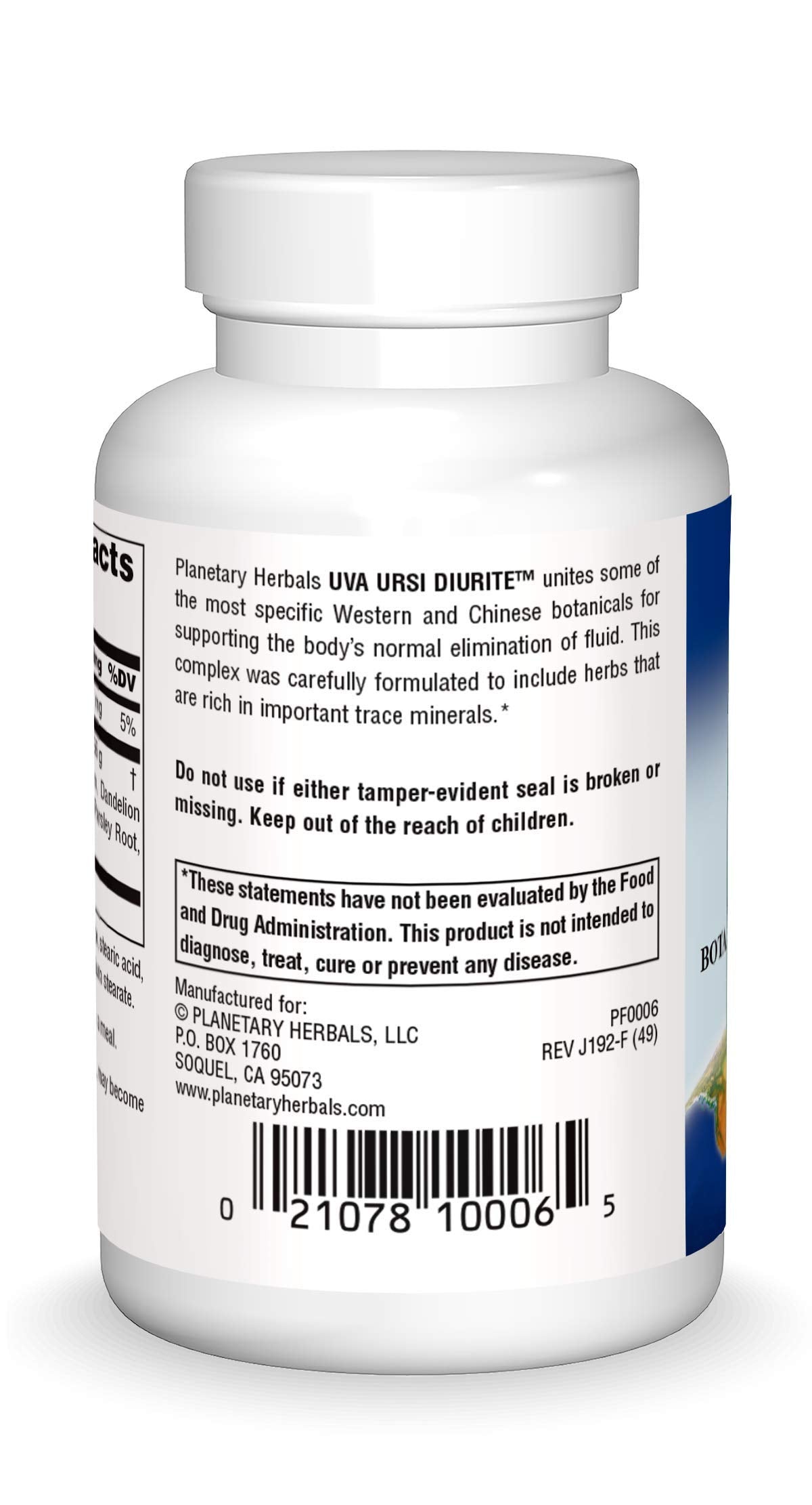 Planetary Herbals Uva Ursi Diurite, Botanical Support for Fluid Balance*, 780 mg - 72 Tablets