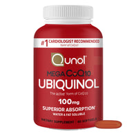 Thumbnail for Qunol Ubiquinol CoQ10 100mg Softgels, Qunol Mega Ubiquinol 100mg - Superior Absorption - Active form of Coenzyme Q10 for Heart Health - 2 Month Supply - 60 Count