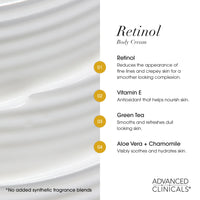 Thumbnail for Advanced Clinicals Retinol Body Lotion & Face Moisturizer | Visible Anti Aging Skin Care Retinol Body Cream For Women & Men Targets Look Of Fine Lines, Wrinkles, & Crepe Looking Dry Skin, 16 Ounce