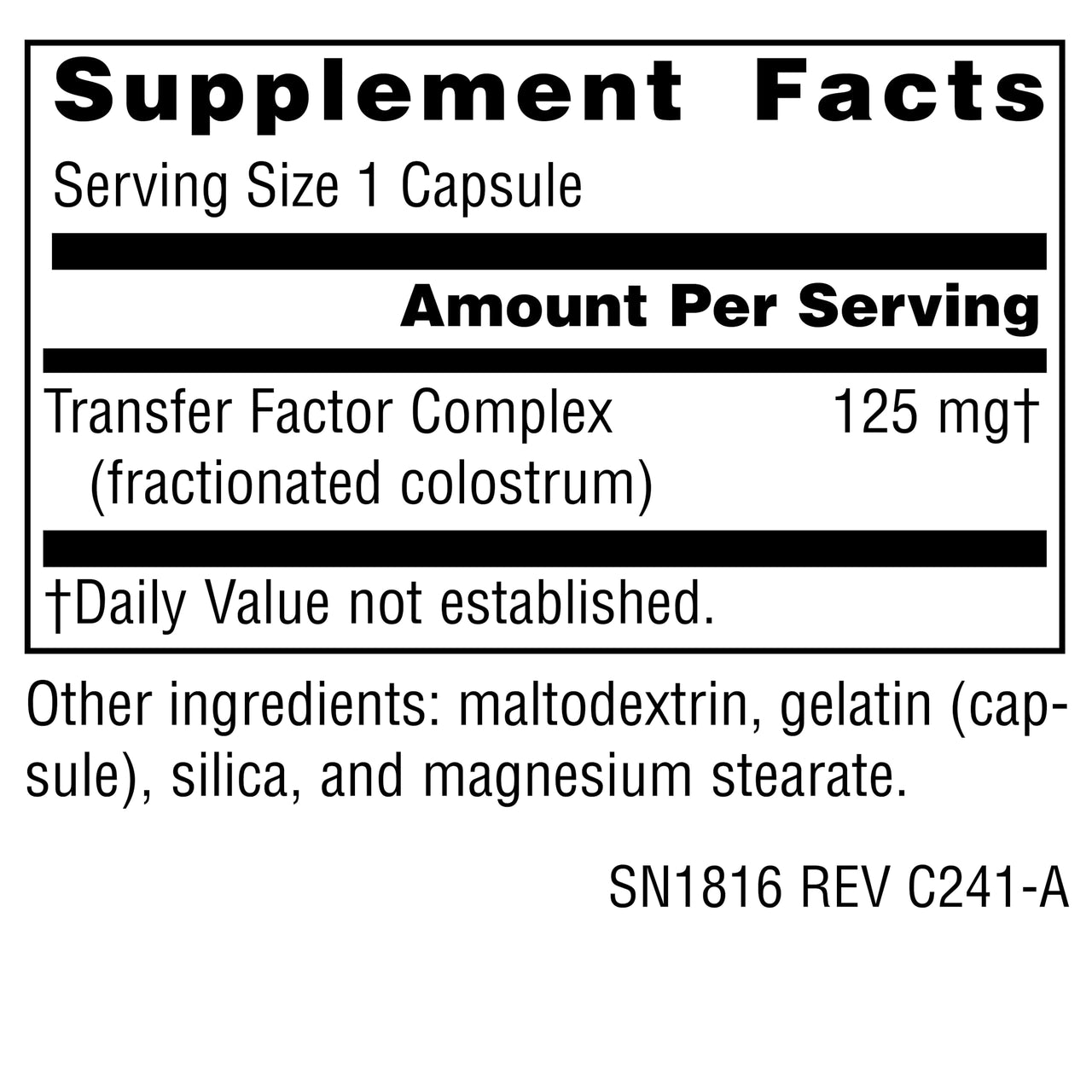 Source Naturals Wellness Transfer Factor, Supports Immune System Response* 125mg, 60 Capsules