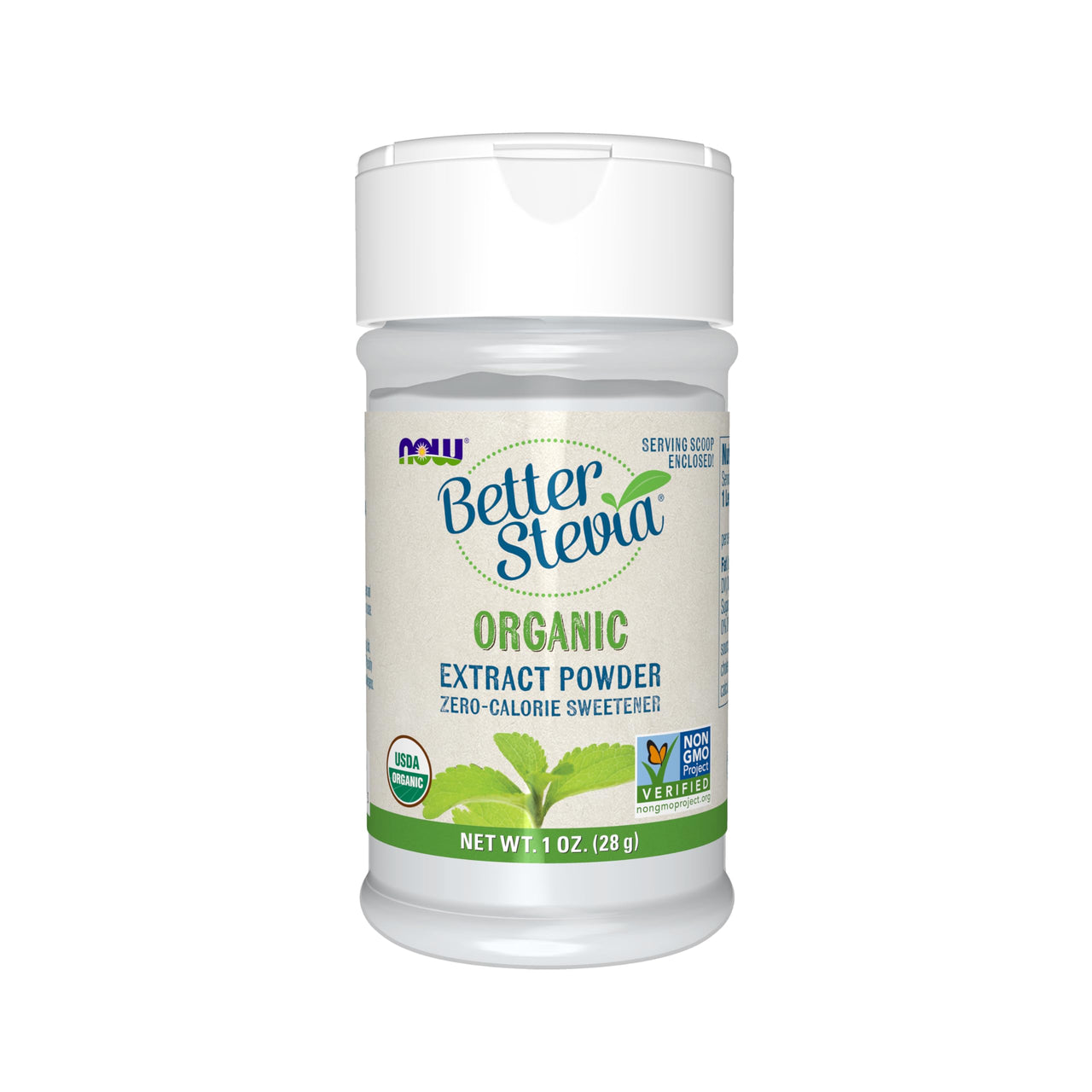 NOW Foods, Certified Organic Better Stevia, Extract Powder, Zero-Calorie Sweetener, Certified Non-GMO, 1-Ounce(Pack of 1)