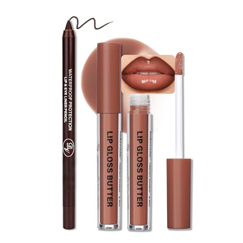 Image 3 of Set 8 Caramel Latte / 1 Count (Pack of 2) for the product BAISEN DIARY 2-in-1 Double-Ended Matte Lip Liner & Lip Gloss Duo