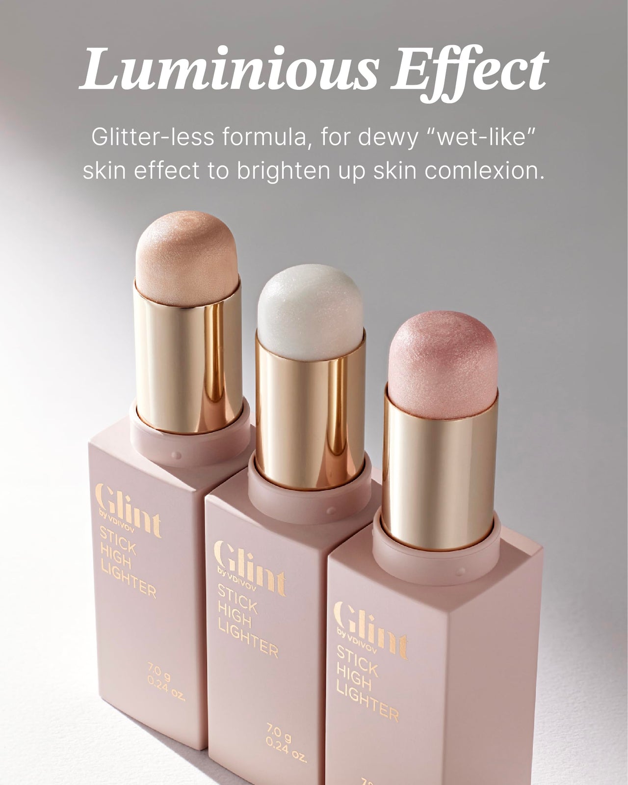 Glint Face & Body Glitter Gel (Mood Fatal, 0.1oz) & Stick Highlighter (Dewy Moon, 0.24oz) - Multi-Use Makeup for Eyes, Cheeks, Body, and Hair. Rich Pigment, Long-Lasting Sparkle/Glitter for Party, Fes