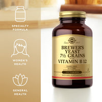Thumbnail for Solgar Brewer's Yeast 7 ½ Grains with Vitamin B12 - 250 Tablets, Pack of 2 - Non-GMO, Vegan, Dairy Free, Kosher - 82 Total Servings