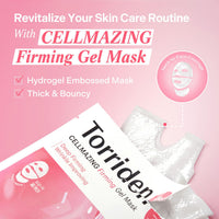 Thumbnail for Torriden CELLMAZING Collagen Firming Gel Sheet Mask for Face & Neck (4 Pack) | Smoother, Firmer-Looking Skin with 5D Collagen Complex | Korean Skincare Mask