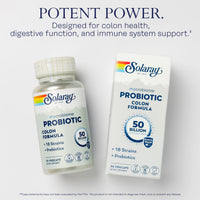 Thumbnail for SOLARAY Mycrobiome Probiotic Colon Formula, Vegan, Digestive Function, Colon Health, and Immune System Support, 50 Billion CFU, 18 Strains, Prebiotic Inulin, 60-Day Guarantee, 30 Servings, 30 VegCaps