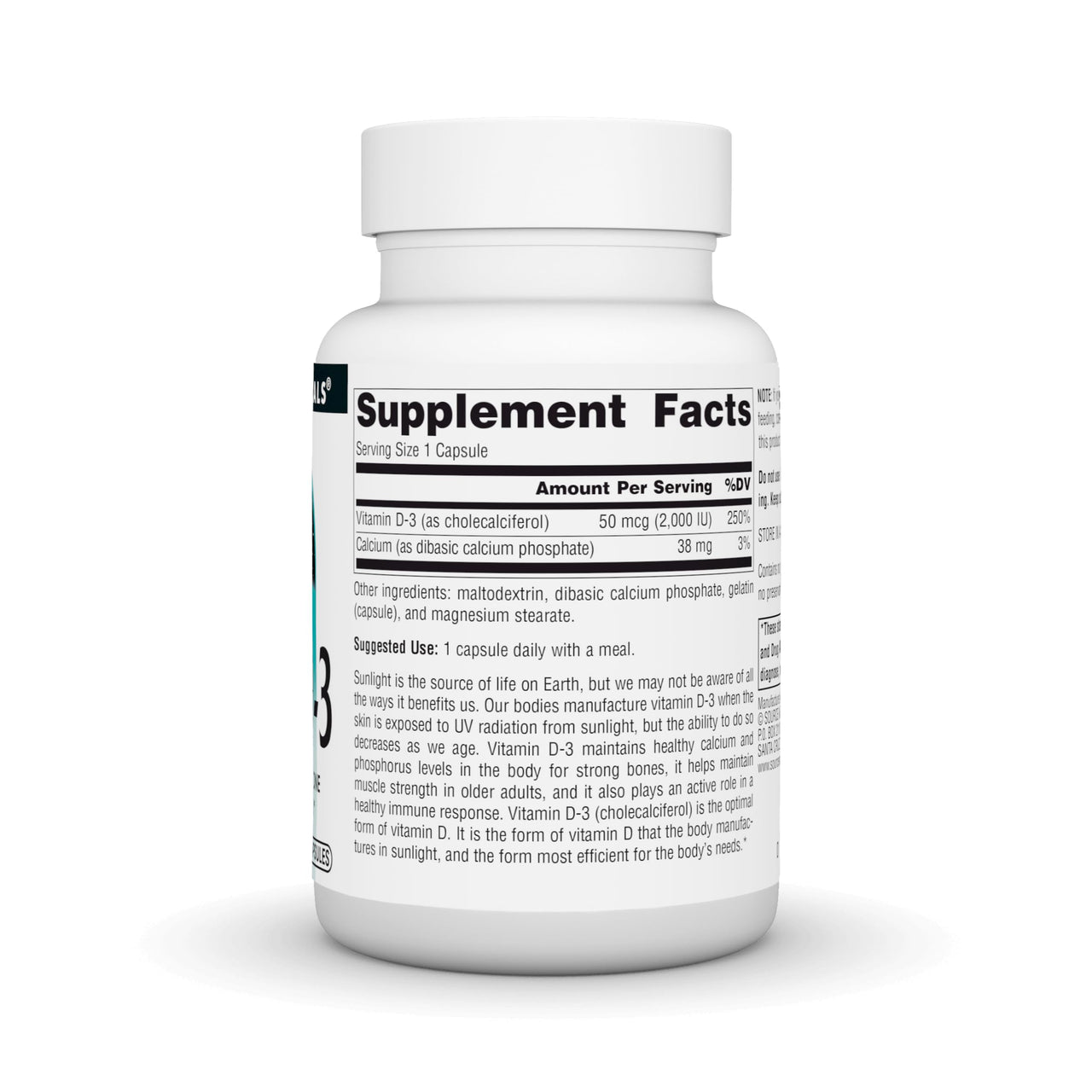 Source Naturals Vitamin D-3, Bioactive Form for Bone & Immune Health* - 50 mcg (2000 iu)- 100 Capsules