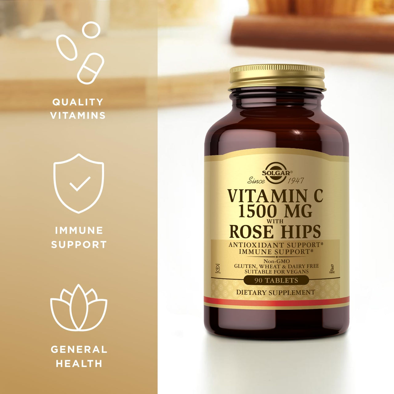 Solgar Vitamin C 1500mg with Rose HIPS 90 Tablet
